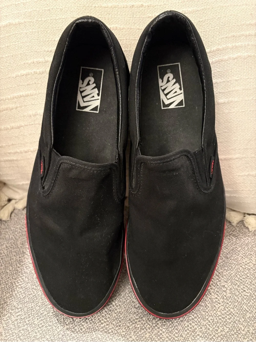 Vans Flame Wall Black Canvas Slip-On Sneaker 🔥